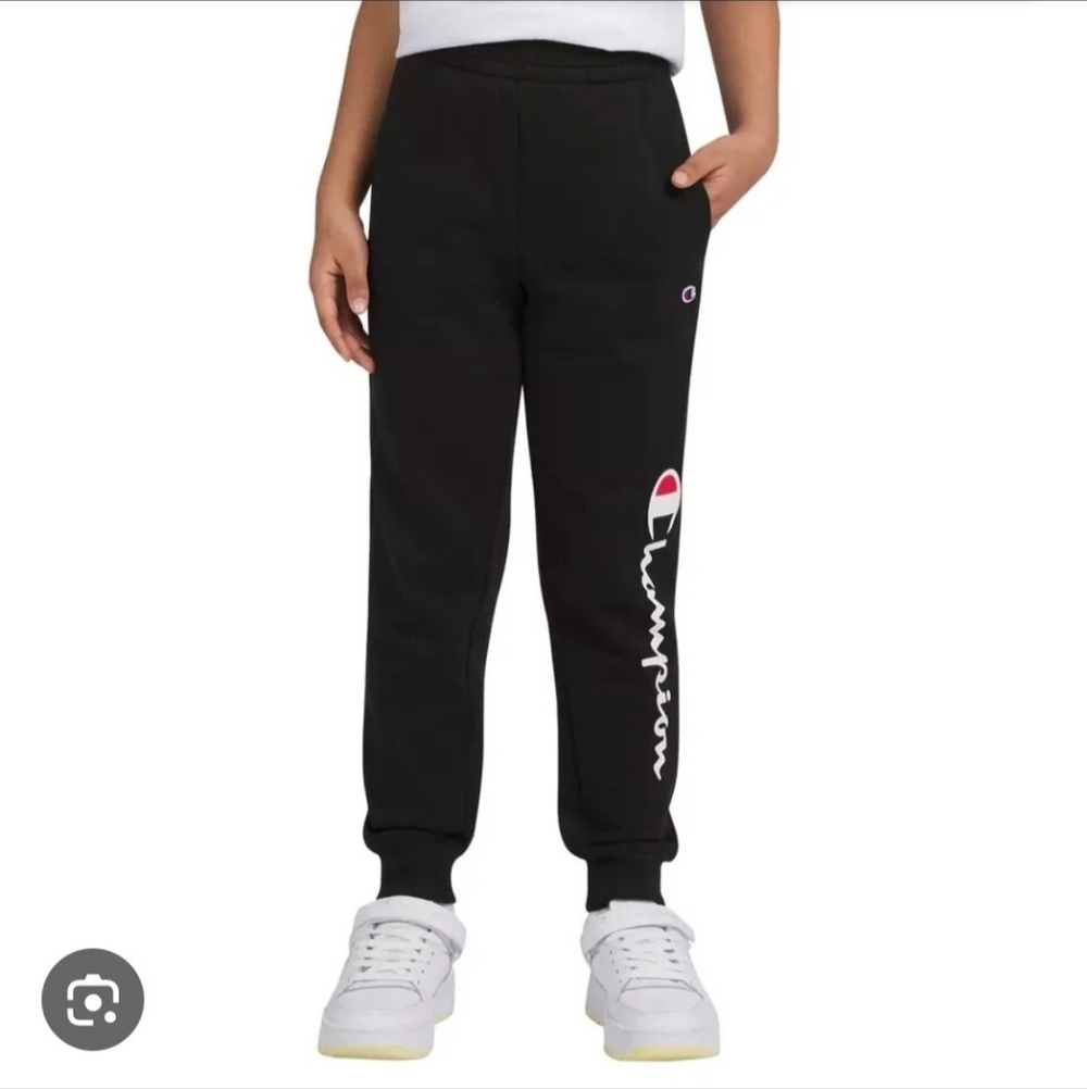 Champion Sweatpants Joggers Black Lounge Black Drawstring Athletic Youth Size 8